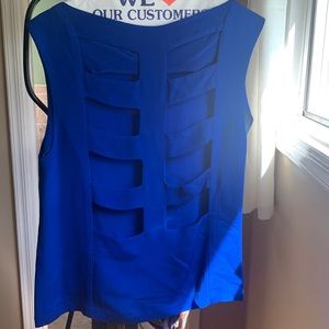 Royal Blue skeleton back sleeveless shell by Anna Mccraney ‘Annabelle’.